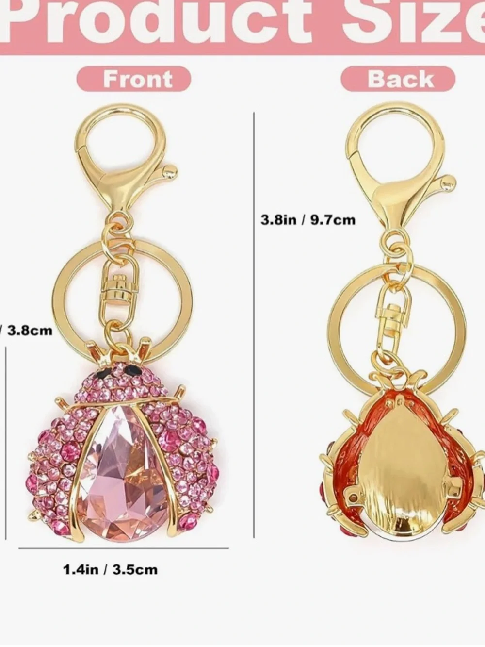 Crystal Ladybug purse/bag charm keychain